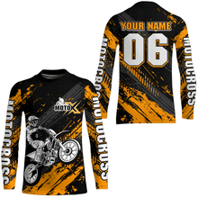 Load image into Gallery viewer, Orange Motocross Jersey Upf30+ Custom Dirt Bike Jersey Mens Women Off-Road Jersey Adult&amp;Kid| CTP48