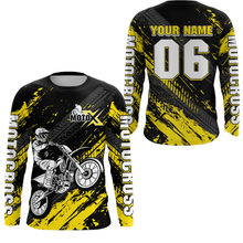 Load image into Gallery viewer, Yellow Motocross Jersey Upf30+ Custom Dirt Bike Jersey Mens Women Off-Road Jersey Adult&amp;Kid| CTP48