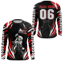 Load image into Gallery viewer, Adult&amp;Kid Custom Red Motocross Jersey for Men Women Upf30+ Extreme Dirt Bike Shirt| CTP76
