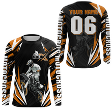 Load image into Gallery viewer, Adult&amp;Kid Custom Orange Motocross Jersey for Men Women Upf30+ Extreme Dirt Bike Shirt| CTP76