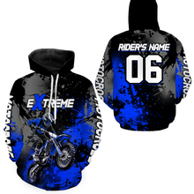 Load image into Gallery viewer, Adult&amp;Kid blue custom dirt bike jersey motocross jersey mens women extreme motocross shirt| CTP08