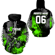 Load image into Gallery viewer, Adult&amp;Kid green custom dirt bike jersey motocross jersey mens women extreme motocross shirt| CTP08