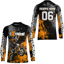 Load image into Gallery viewer, Adult&amp;Kid orange custom dirt bike jersey motocross jersey mens women extreme motocross shirt| CTP08
