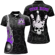 Load image into Gallery viewer, Women Skull Bowling Jersey Custom Bowling Team Shirts Unisex Bowling Women Short Sleeve Polo Shirt CP30