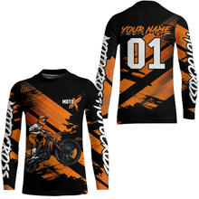 Load image into Gallery viewer, Adult&amp;Kid Orange Custom Dirt Bike Jersey Motocross Jersey Upf30+ Motocross Shirt| CTP79