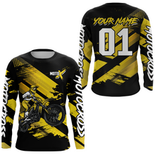 Load image into Gallery viewer, Adult&amp;Kid Yellow Custom Dirt Bike Jersey Motocross Jersey Upf30+ Motocross Shirt| CTP79