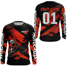 Load image into Gallery viewer, Adult&amp;Kid Red Custom Dirt Bike Jersey Motocross Jersey Upf30+ Motocross Shirt| CTP79