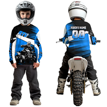 Load image into Gallery viewer, Custom Blue ATV Motocross Jersey for Adult Kids Youth Quad Dirt Bike Racing Shirt For Men Women NHN001