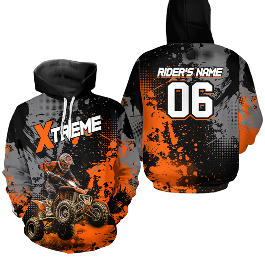 Custom ATV Motocross Hoodie Orange Upf30+ Extreme Quad Bike Off-Road Jersey Men Kid Mx Riding Hoodied NHN010