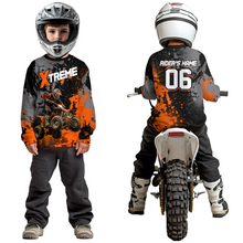Load image into Gallery viewer, Custom Atv Motocross Shirt Orange UPF30+ Extreme Quad Bike Off-Road Jersey Men Kid Mx Riding Shirts NHN010