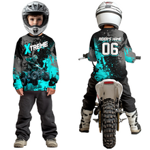 Load image into Gallery viewer, Custom Atv Motocross Shirt Turquoise UPF30+ Extreme Quad Bike Off-Road Jersey Men Kid Mx Riding Shirts NHN010
