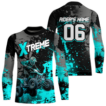 Load image into Gallery viewer, Custom Atv Motocross Shirt Turquoise UPF30+ Extreme Quad Bike Off-Road Jersey Men Kid Mx Riding Shirts NHN010