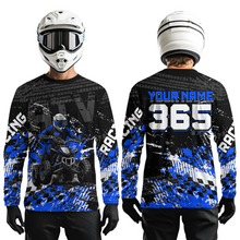 Load image into Gallery viewer, Custom Blue ATV Motocross Jersey Upf30+ Quad Bike Shirt Extreme Racing Adult Youth Off-Road Quad Shirt NHN009