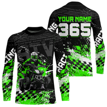 Load image into Gallery viewer, Custom Green ATV Motocross Jersey Upf30+ Quad Bike Shirt Extreme Racing Adult Youth Off-Road Quad Shirt NHN009