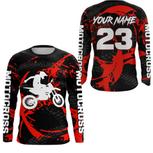 Load image into Gallery viewer, Custom Dirt Bike Jersey Red Motocross Jersey Upf30+ Mens Women Racing Shirt| CTP28