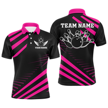 Load image into Gallery viewer, Pink Bowling Jersey Men And Women Custom Bowling Team Shirts Unisex Bowling Polo Quarter-zip CP26