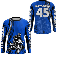 Load image into Gallery viewer, Adult&amp;Kid Blue Custom Motocross Jersey UPF30+ MX Racing Biker Off-road Dirt Bike Racewear| CTP65