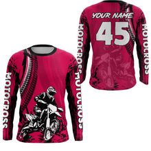 Load image into Gallery viewer, Adult&amp;Kid Pink Custom Motocross Jersey UPF30+ MX Racing Biker Off-road Dirt Bike Racewear| CTP65