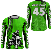 Load image into Gallery viewer, Adult&amp;Kid Green Custom Motocross Jersey UPF30+ MX Racing Biker Off-road Dirt Bike Racewear| CTP65
