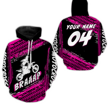 Load image into Gallery viewer, Custom Dirt Bike Jersey Pink Motocross Jersey Upf30+ Mens Women Racing Shirt| CTP27
