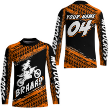 Load image into Gallery viewer, Custom Dirt Bike Jersey Orange Motocross Jersey Upf30+ Mens Women Racing Shirt| CTP27