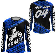 Load image into Gallery viewer, Custom Dirt Bike Jersey Blue Motocross Jersey Upf30+ Mens Women Racing Shirt| CTP27