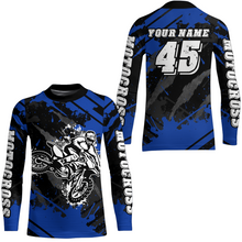 Load image into Gallery viewer, Custom Blue Motocross Jersey for Men Women Upf30+ Dirt Bike Shirt Motorcycle Jersey| CTP101