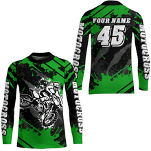 Load image into Gallery viewer, Custom Green Motocross Jersey for Men Women Upf30+ Dirt Bike Shirt Motorcycle Jersey| CTP101