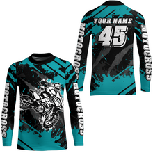 Load image into Gallery viewer, Custom Turquoise Motocross Jersey for Men Women Upf30+ Dirt Bike Shirt Motorcycle Jersey| CTP101