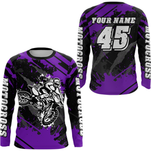 Load image into Gallery viewer, Custom Purple Motocross Jersey for Men Women Upf30+ Dirt Bike Shirt Motorcycle Jersey| CTP101