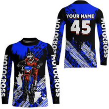 Load image into Gallery viewer, Custom Blue Motocross Jersey for Men Women Upf30+ Dirt Bike Shirt Racing Jersey| CTP102
