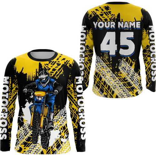 Custom Yellow Motocross Jersey for Men Women Upf30+ Dirt Bike Shirt Racing Jersey| CTP102
