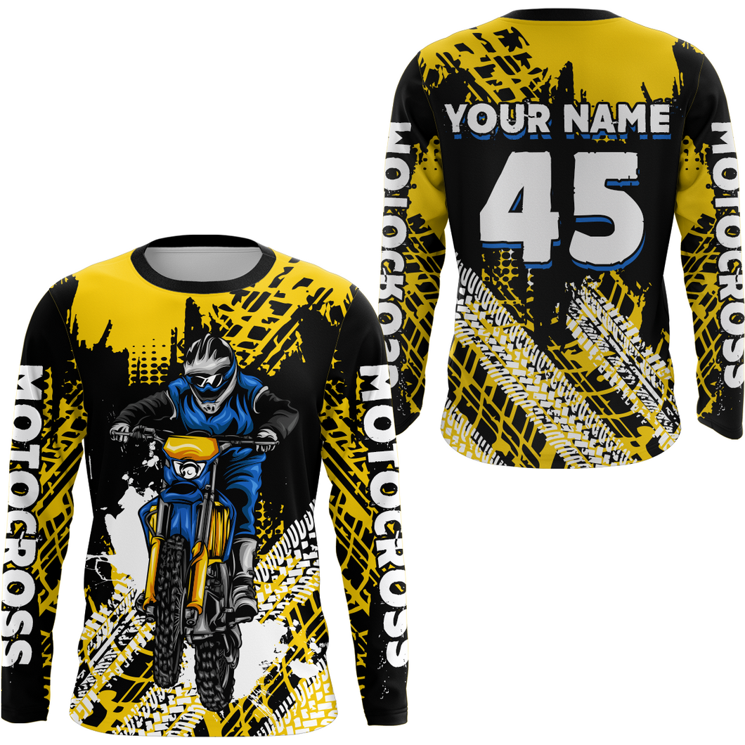 Custom Yellow Motocross Jersey for Men Women Upf30+ Dirt Bike Shirt Racing Jersey| CTP102