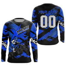 Load image into Gallery viewer, Custom Blue Quad Bike Jersey Motocross Shirt for Men Women Youth ATV Extreme Off-Road UPF30+ NHN012