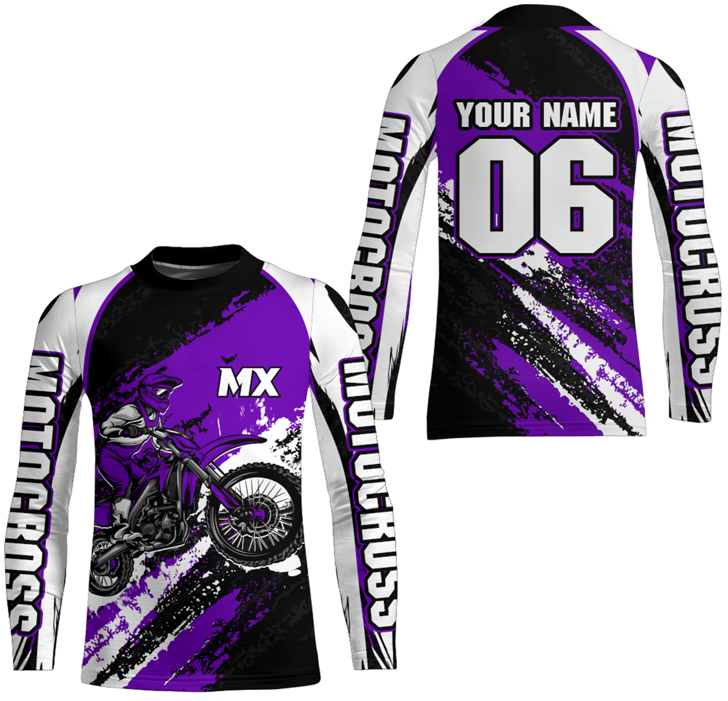 Custom Motocross Jersey Purple Dirt Bike Clothes Upf30+ Mens Women Motorcycle Jersey| CTP59