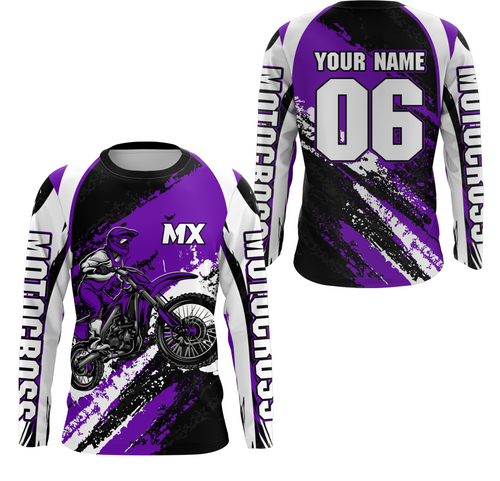 Custom Motocross Jersey Purple Dirt Bike Clothes Upf30+ Mens Women Motorcycle Jersey| CTP59