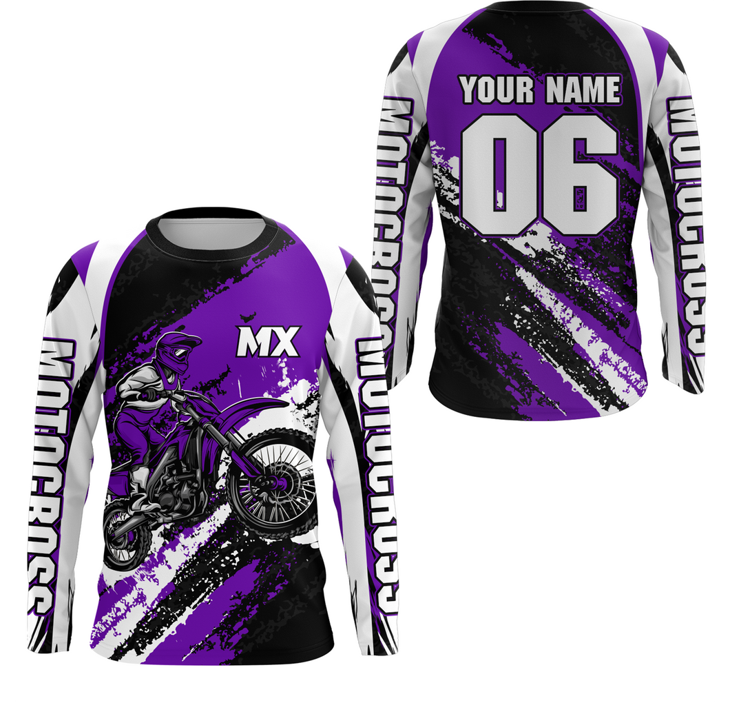 Custom Motocross Jersey Purple Dirt Bike Clothes Upf30+ Mens Women Motorcycle Jersey| CTP59
