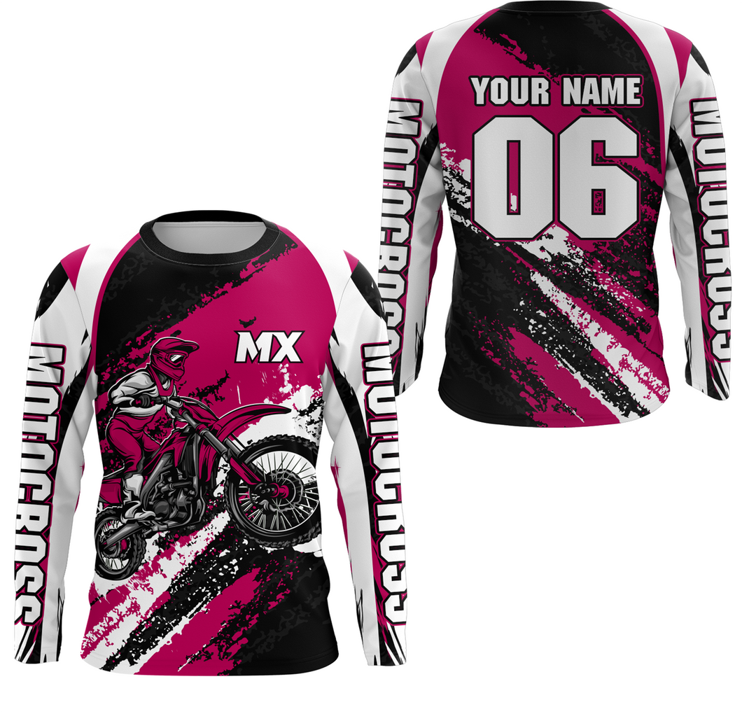 Custom Motocross Jersey Pink Dirt Bike Clothes Upf30+ Mens Women Motorcycle Jersey| CTP59