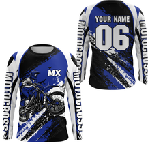 Load image into Gallery viewer, Custom Motocross Jersey Blue Dirt Bike Clothes Upf30+ Mens Women Motorcycle Jersey| CTP59