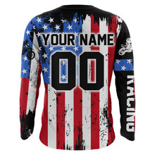 Load image into Gallery viewer, Adult&amp;Kid Custom American Flag Dirt Bike Jersey Motocross Jersey Upf30+ Motocross Shirt| CTP77