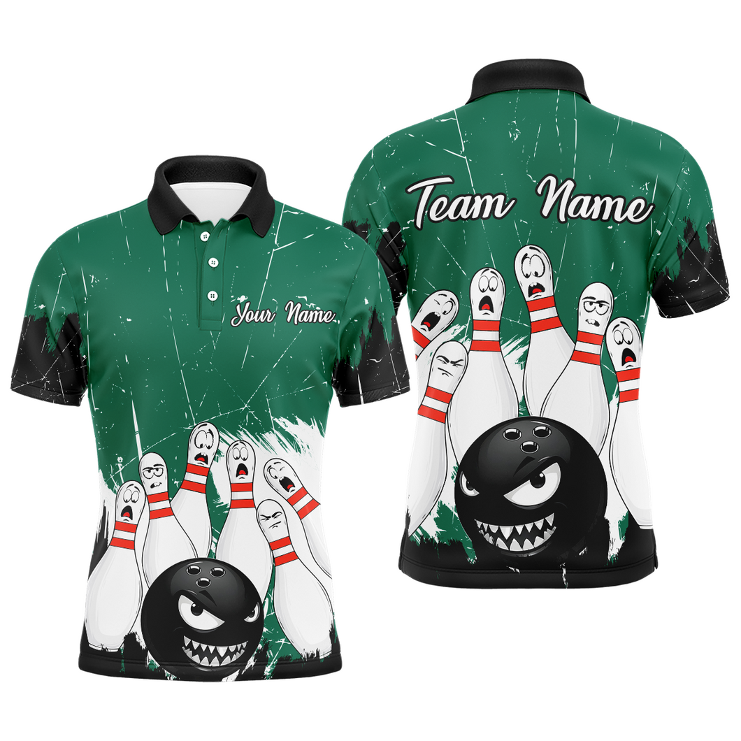 Green Bowling Jersey Men And Women Custom Funny Bowling Shirts Unisex Polo Bowling Team Shirt CP15