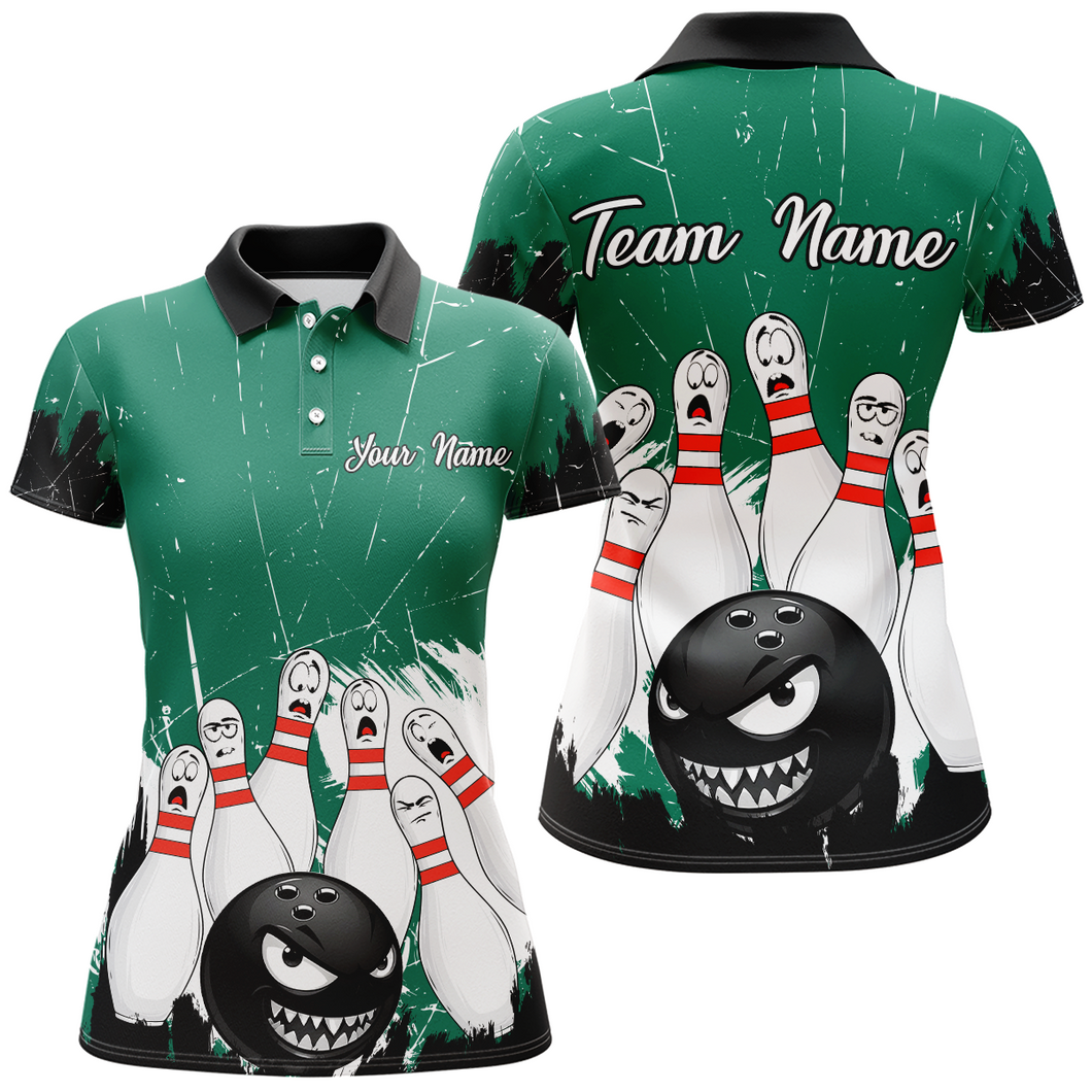 Green Bowling Jersey Men And Women Custom Funny Bowling Shirts Unisex Polo Bowling Team Shirt CP15