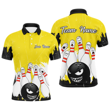 Load image into Gallery viewer, Yellow Bowling Jersey Men And Women Custom Funny Bowling Shirts Unisex Polo Bowling Team Shirt CP15