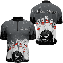 Load image into Gallery viewer, Grey Bowling Jersey Men And Women Custom Funny Bowling Shirts Unisex Polo Bowling Team Shirt CP15
