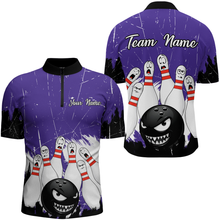 Load image into Gallery viewer, Purple Bowling Jersey Men And Women Custom Funny Bowling Shirts Unisex Polo Bowling Team Shirt CP15