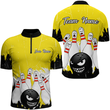 Load image into Gallery viewer, Yellow Bowling Jersey Men And Women Custom Funny Bowling Shirts Unisex Polo Bowling Team Shirt CP15