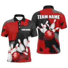 Load image into Gallery viewer, Red Bowling Jersey Men Women Custom Bowling Team Shirts Unisex Bowling Polo Quarter-zip CP27