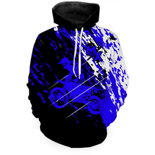 Load image into Gallery viewer, Custom Dirt Bike Hoodie Blue Motocross Hoodie Mens Women Motocross Hooded Jersey| CTP20