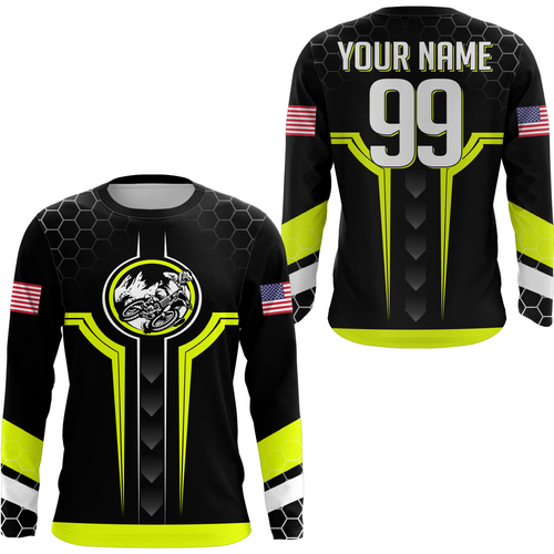 Adult&Kid Yellow Custom Dirt Bike Jersey Motocross Jersey Upf30+ Motocross Shirt| CTP78