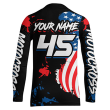 Load image into Gallery viewer, Adult&amp;Kid Custom US Flag Motocross Jersey UPF30+ MX Racing Biker Off-road Dirt Bike Racewear| CTP62